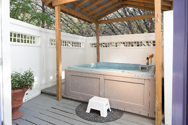 Each cottage has a private hot tub
