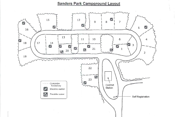 Map of Sanders Park campground
