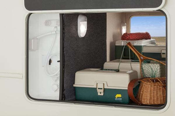 See-thru storage compartment with light