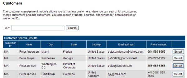 Customer Search