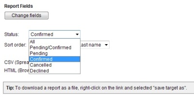 Select reservation status