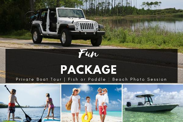 FUN PACKAGE Boat, Fish or Paddle, Photo Session