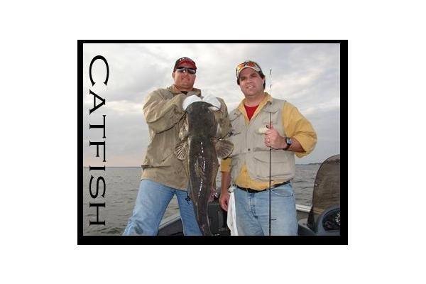 Chuck Rollins on Cedar Creek Lake with a large Catfish