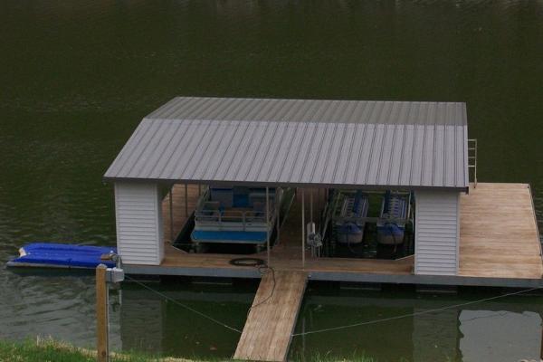 Private Covered Dock with Swim Platform 