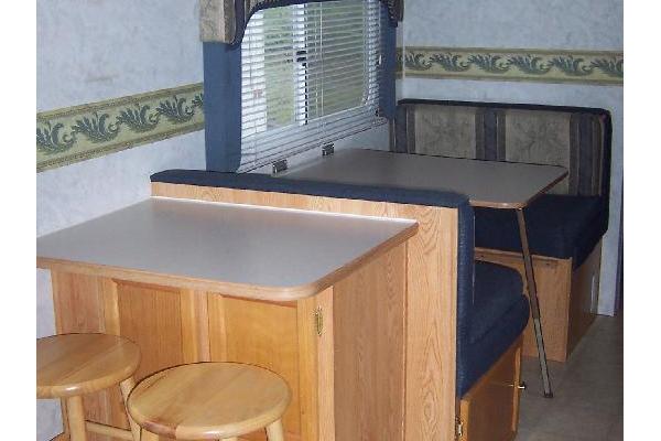 Dinette Table, Corner TV Shelf and Breakfast nook with stools