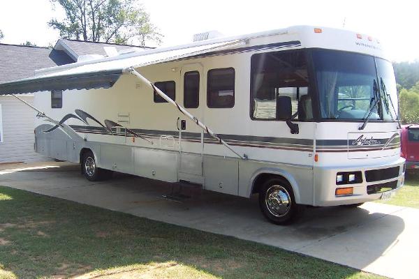 20' Outside Awning is attached to motorhome