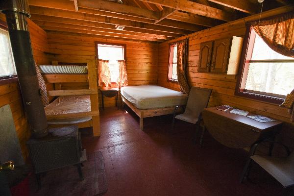 Big A cabin can sleep up to four people.