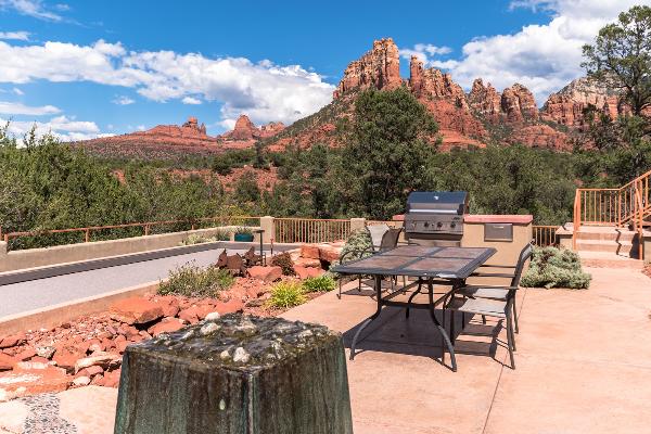 Grill and dine alfresco at one of two community areas. 