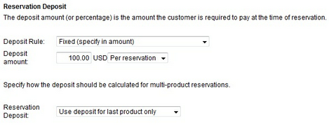 Reservation Deposit